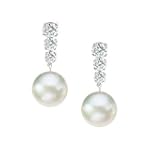 SAVE $815 - 14K White Gold 1/3 ct. Diamond and Akoya Pearl Earrings $640.00