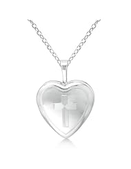 Vintage Heart Shaped Cross Design Pendant Locket Sterling Silver