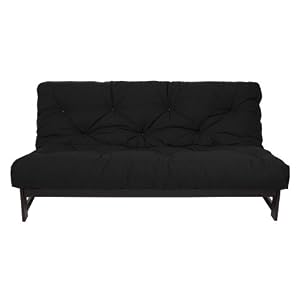 Mozaic Full Size 6 Inch Futon Mattress, Black