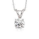 1.00 Carat Diamond Solitaire Necklace In 14kt White Gold. 18