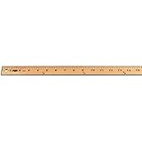School Smart Plain End Wooden Yardstick with Clear Lacquer Finish and Hanging Hole - 1 yard