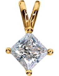 07.00 mm = 2 Ct Pendant Created Moissanite Solitaire Pendant