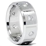 Mens 1.00CT Diamond Comfort Fit Wedding White Gold Ring Band