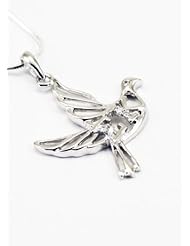 Sigma Kappa Sterling Silver Dove Pendant with Greek Letters