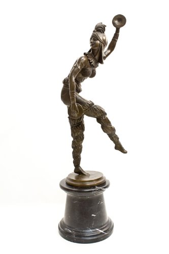 Bronze Art Deco D.H Chiparus Reproduction Tamborine Dancer