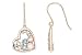 1 1/2 Carat Blue and White Topaz and Rose Quartz 14K Pink Gold Heart Earrings