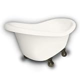 American Bath Factory B1-1600-BB-DM3-M2-35-OB Princess Slipper Clawfoot Bathtub in Bisque, Cannonbal