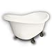 American Bath Factory B1-1600-BB-DM3-M2-35-OB Princess Slipper Clawfoot Bathtub in Bisque, Cannonbal