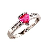 14K .55 CT Trillion Cut Pink Sapphire & Diamond Ring