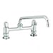 T&S Brass 5F-8DLS10 Equip 8" Deck Mount Faucet, Lever Handles, 10" Swing Nozzle and 1/2" NPT Supply Nipple Kit