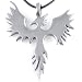 Phoenix Bird Firebird Pewter Pendant Necklace