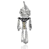 Sterling Two Tone Clown Dangle Pin