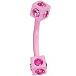 16 Gauge Pink Gem Square Eyebrow Ring