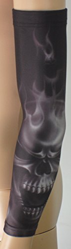 Sports Farm Moisture Wicking Arm Sleeve - Black White Skull - Youth & Adult