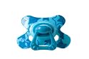 Large Dental Soother with Ring Solid Blue Print 6+ months