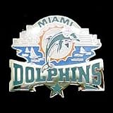NFL Miami Dolphins Team Logo Stainless Steel and Pewter Hip Flask