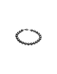 Freshwater Cultured Black Pearl Strand in Sterling Silver ( 07.75-Inch )