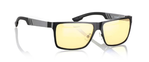 Gunnar Optiks VIN-06101 Vinyl Full Rim Ergonomic Advanced Computer Glasses with Amber Lens Tint, Onyx/Gunmetal Frame Finish