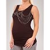 A Pea in the Pod Collection: Sleeveless Scoop Neck Beaded Detail Maternity Tank Top
