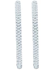 1.01CTW ROUND DIAMOND LADIES FASHION HOOPS EARRINGS