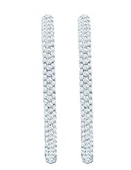 1.01CTW ROUND DIAMOND LADIES FASHION HOOPS EARRINGS