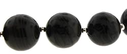 16 inch Wood Agate 16mm Necklace Sterling Silver