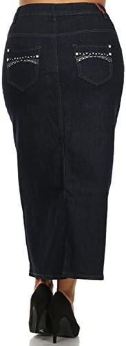 Love Sweet Stretchy Denim Jeans with Back Embellished Long Skirt Plus Size 20 (fits like a tight 18)