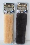 Set of TWO Patagonian Sheepskin Seat Belt Cover Pads Charcoal Grey