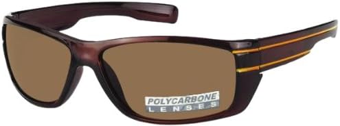 SunSport Sunglasses Sport Style with High Quality Polycarbonate Lens (Smoke, Black)