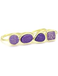 Marcia Moran "Regal" Set of Four Oval, Round, Square, and Tear Shape Rings, Size 6