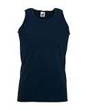 Fruit of the Loom Plain athletic sleeveless vest Navy Blue Extra Large (44-46 inch chest)