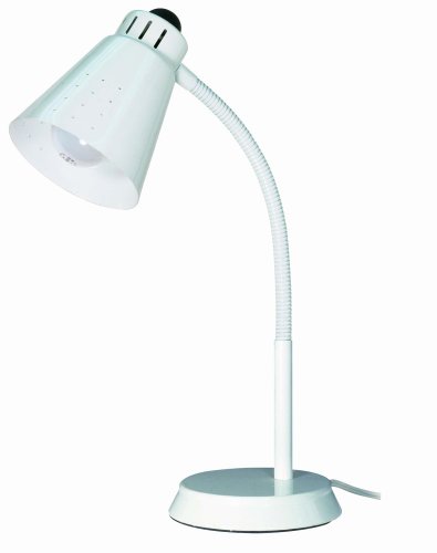 Satco Products 60/834 Large Goose Neck Desk Lamp, White