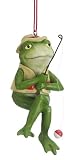 3.5 Fishing Frog Fisherman Christmas Ornament
