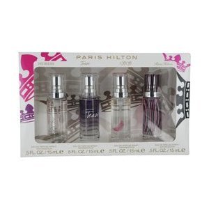 PARIS HILTON VARIETY by Paris Hilton Gift Set for WOMEN: 4 PIECE WOMENS VARIETY WITH PARIS HILTON & TEASE & HEIRESS & CAN CAN AND ALL ARE EAU DE PARFUM SPRAY .5 OZ