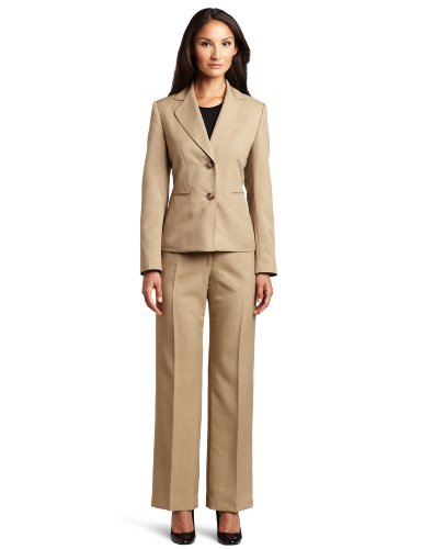 Evan Picone Women's Glazed Melange Pant Suit, Sand Dune, 6