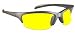 Night Driving Glasses with Canary Yellow Polycarbonate Double Sided Anti-reflective Coating, Scratch Coating and Uv Protection - Semi Rimless Wrap Frame - Fits Small to Medium