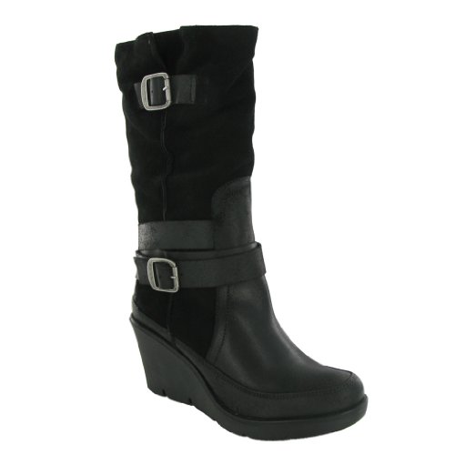 Bronx 13796-B Black Leather Damen Boots Size 39 EU