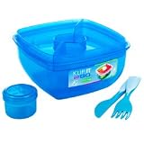 from Sistema Sistema Salad to Go 1.1ltr - One Only - Pink, Green or Aqua Model 1376-1