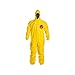 Dupont QC127TYL4X000400 QC Coverall with Hood, Storm Flap with Adhesive Closure, Taped Seam, 4X-Large, Yellow (Pack of 4)
