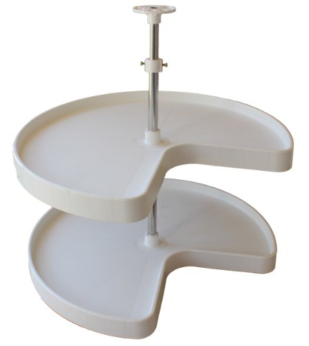 24-inch Double Kidney Lazy Susan with Two Rotating Trays