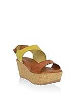 LIBERITAE WOMEN Sandalias de cuña (Pistacho / Marrón)