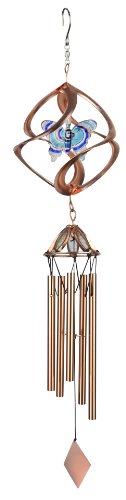 Red Carpet Studios 10132 21-Inch Copper Cosmix Wind Spinner and Chime, Butterfly