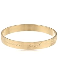 kate spade new york "Idiom Bangles" This is The Year to Engraved Gold Bangle Bracelet, 2.5"