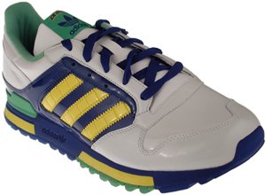 Adidas Mens ZX 600 White/Yellow/Blue/Green Casual shoe