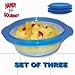 Set of 3 Collapsible Containers with Covers - Blue