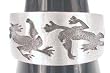 2 Fighting Dragons Engraving Pewter Ring
