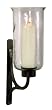22" Classical Hanging Iron Pillar Candle Wall Sconce
