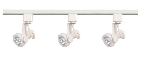 Nuvo Lighting TK355 3-Light Line Voltage 50-Watt MR16 GU10 Base, Gimbal Ring Track Light Kit, White