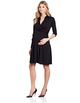 Hot Sale Maternal America Women's Maternity Front Tie Shirt Dress, Black, X-Large