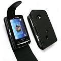 SONY ERICSSON XPERIA X10 MINI PRO BLACK LEATHER / WALLET / FLIP / POUCH / CASE / COVER
